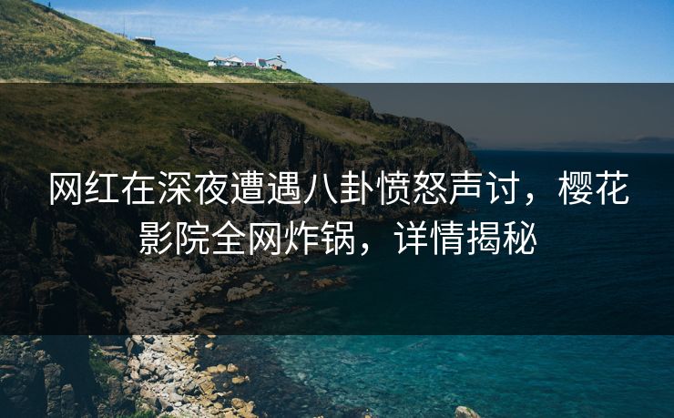 网红在深夜遭遇八卦愤怒声讨，樱花影院全网炸锅，详情揭秘